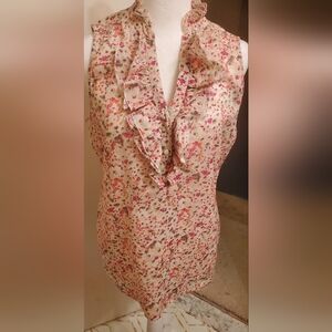 Loft sleeveless multi-colored blouse sz Med